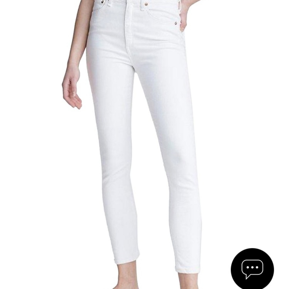 Rag & Bone Jean High Rise Ankle Skinny White Jeans Women's Size 24